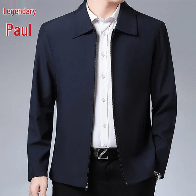 2021 Men's Spring & Autumn Casual Lapel Jacket for Middle-aged and Elderly