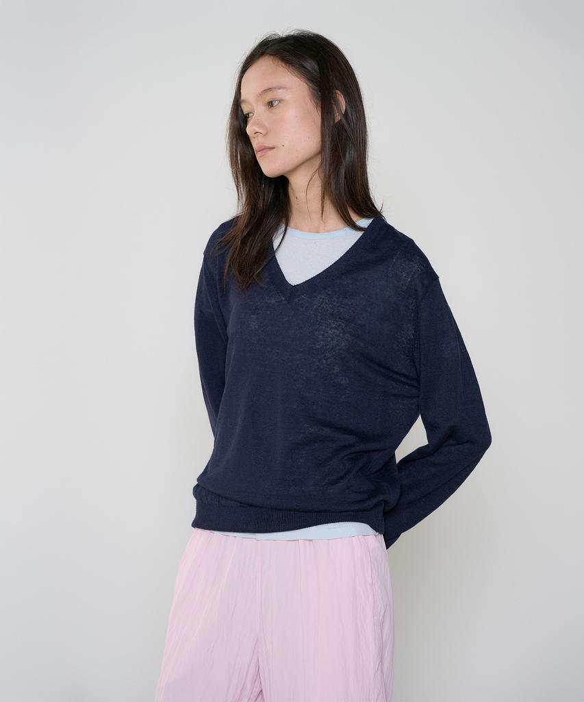 Jeonggamseutyudio Linen Blend V-Neck Kint_5 Color