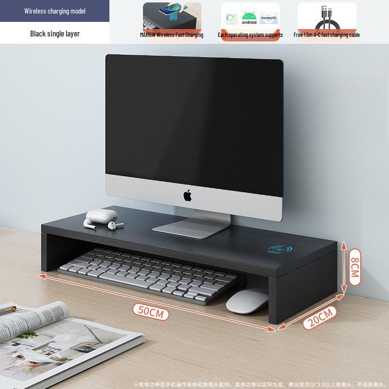 Desktop Monitor Stand and Laptop Riser with Office Storage
