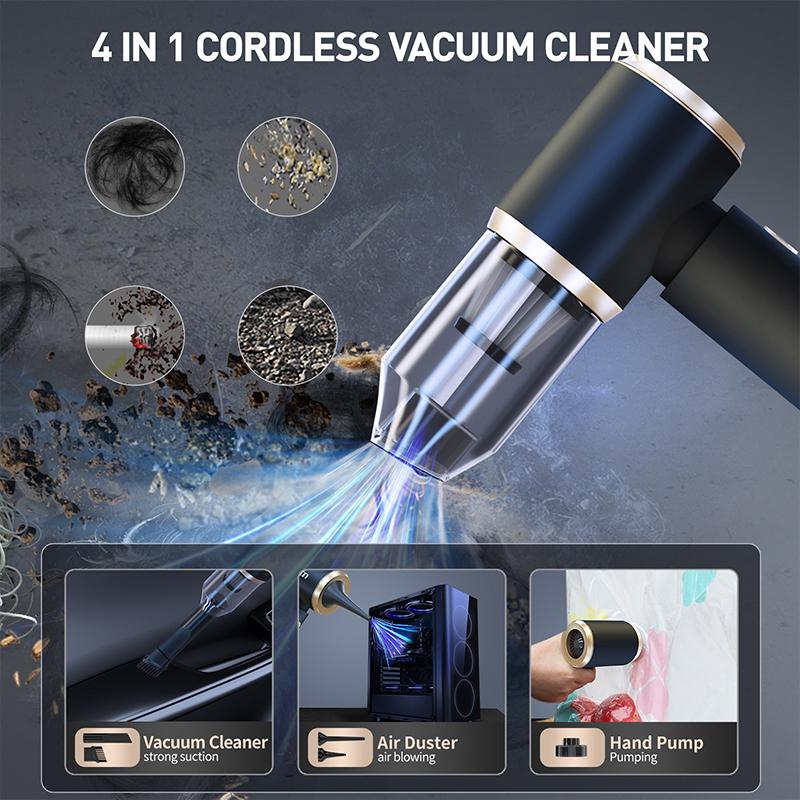 Powerful Portable Cordless Car Vacuum Cleaner 4-In-1 Brush Head Lightweight Vacuum Cleaner for Car Home Cleaning Machine