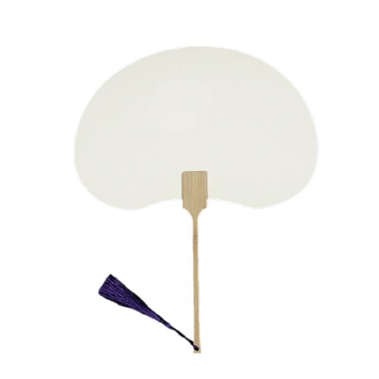 Chinese Rice Paper Fan White Round Fan with Tassels DIYs Blank Fan Decors