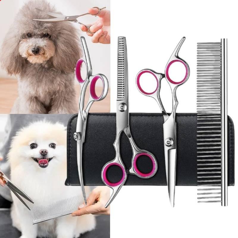 Professional 6 Inch Pet Grooming Scissors Set With Stainless Steel Tools And Accessories