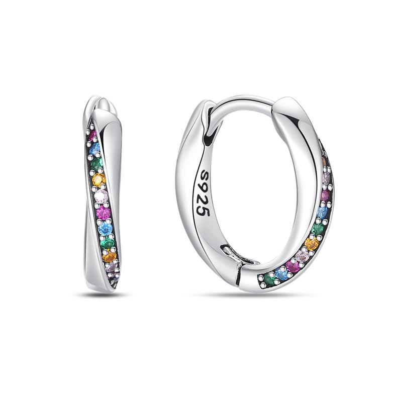 925 Silver Colorful Zircon Rose Gold Star Moon Women Earrings Brilliant Wedding Engagement Star Earrings Jewelry Gifts