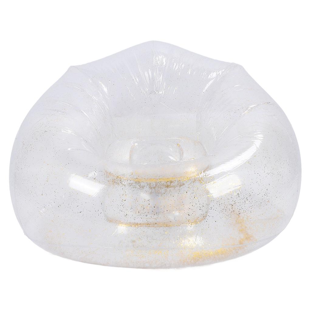 Inflatable Chair Comfortable Relaxing Transparent Ergonomic Space Saving PVC Blow Up Couch Chair Gold