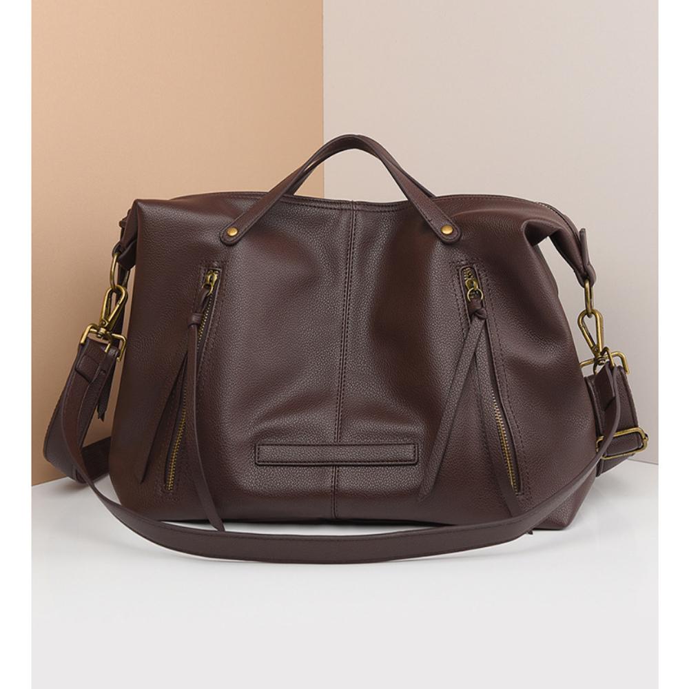 Simple Retro Large Tote Bag Soft Touch PU Leather Lazy Loose Feeling Women's Shoulder Bags Fashion Autumn and Winter New Large Capacity Messenger Bags