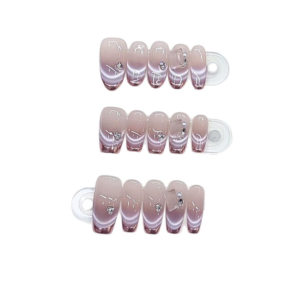 Hand-woven Armor Violet Hand-painted Three-dimensional Petal French Cat Eye High-end Manicure Patch