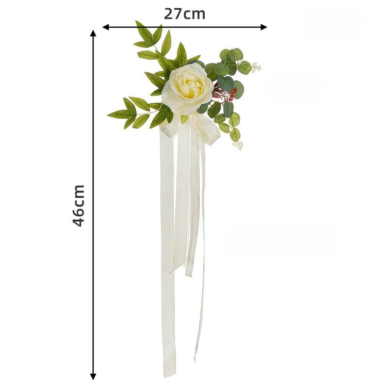 Artificial Rose Wedding Chair Back DecorationArtificial Flower Corridor Corridor Decoration Wedding Chair Back Flower