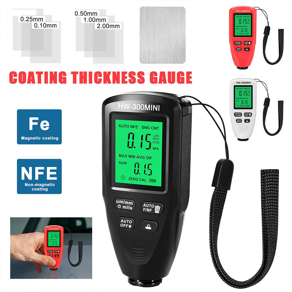 Probe Car Paint Thickness Gauge Electroplate Metal Tester Meter High-precision LCD Painting Measuring Tool Black