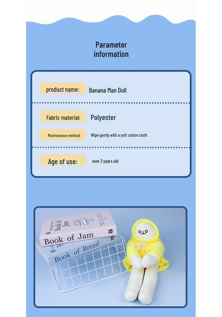 Banane Mann Emo Plüschtier – Niedlich, Bewegliche Gliedmaßen, Schrulliges Geburtstagsgeschenk