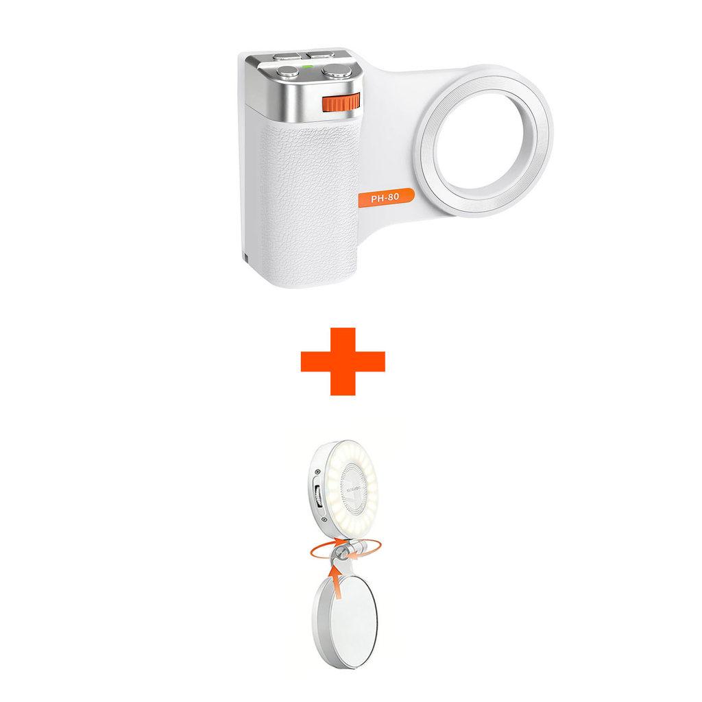 Fun Shot Magnetic Phone Camera Grip for iPhone Magsafe & Android with Detachable Charge Wireless Shutter Remote 1/4" Tripod Screw