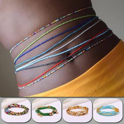Women Belly Chain Waist Chain Beach Chain Rice Bead Waist Chain Bohemian Body Chain Body Jewelry