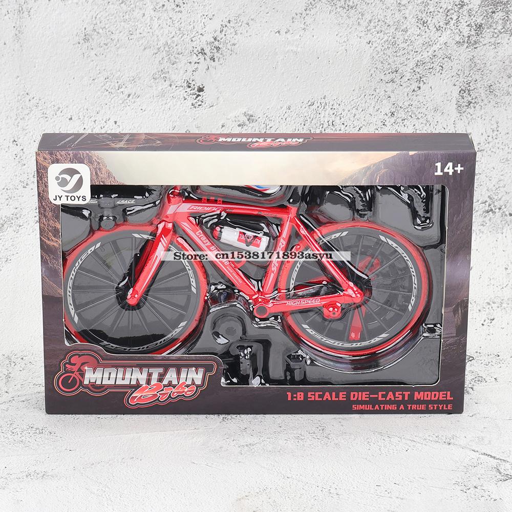 Mini 1:8 New Model Alloy Bicycle Diecast Finger Mountain Simulation Metal Bend Road Bike Collection Gifts Toys for children