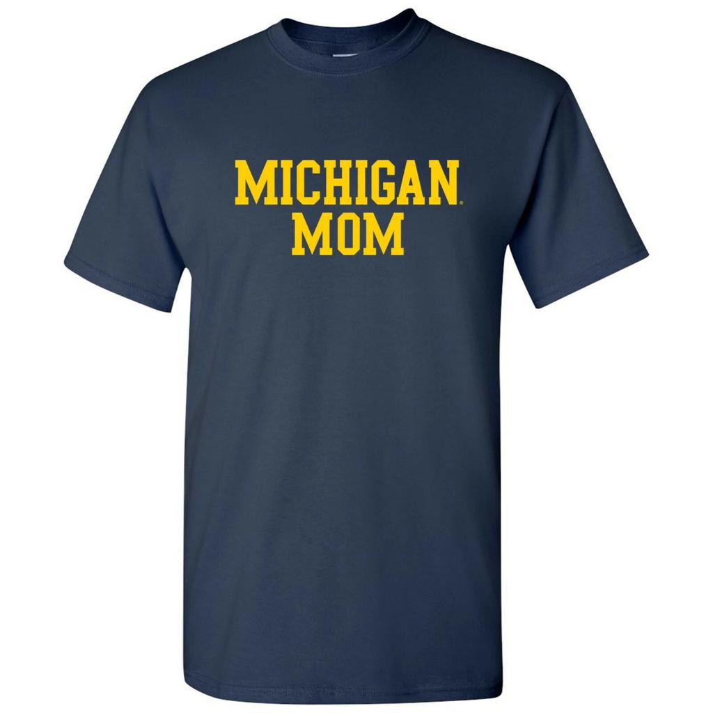 University of Michigan Wolverines Mom Basic Block T-Shirt - Navy