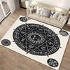 Mystical Sun and Symbols Design Rug Non-slip rug suitable for living room and bedroom sofas