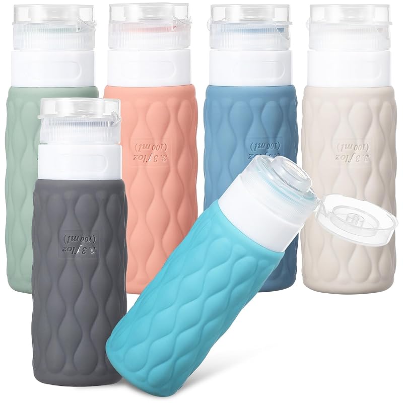 

NUOLUX travel bottle cell phone travel shampoo bottle travel set refill bottle refill container [Special structure to prevent liquid leakage] Six