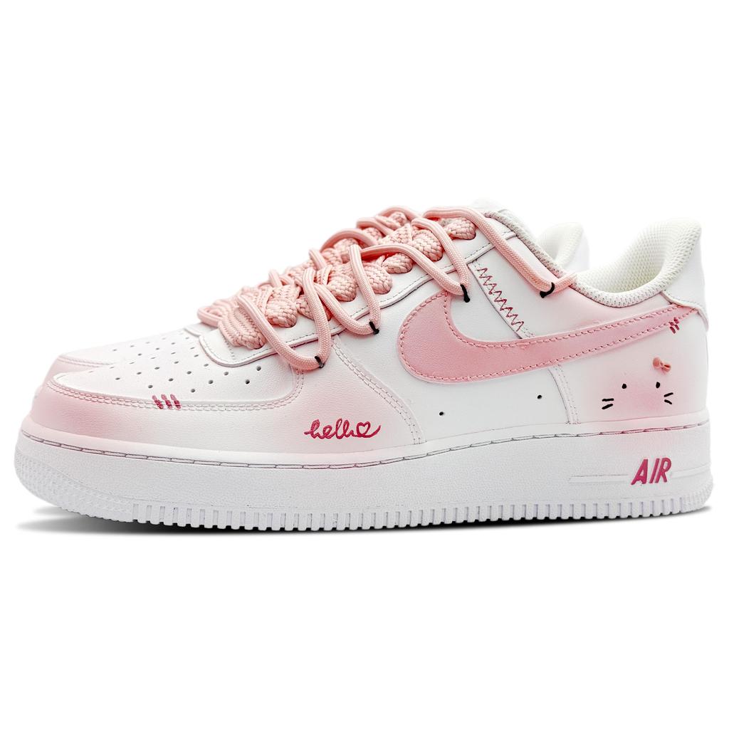 Nike Air Force 1 Kitten Meowth Waterproof Low top Skateboard Shoes Unisex Pink White CW2288-111(Team625-)