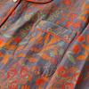 Retro Style Cotton Yarn-Dyed Leaf Printed Long-Sleeved Long Trousers Cardigan Women's Home Wear Two-Piece Pyjama Set