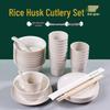 Disposable Rice Husk Tableware Set