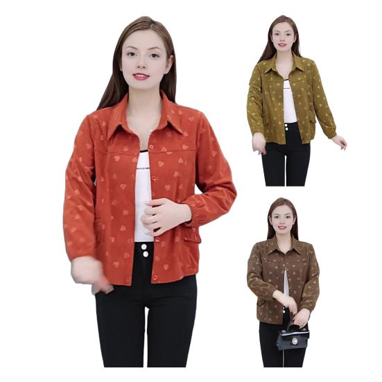 Women's Corduroy Shackets Jacket Oversized Button Down Lapel Coat Casual Long Sleeve Blouses Tops Fall Outerwear