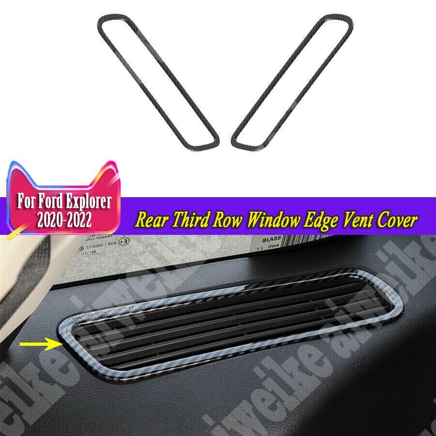 Carbon Fiber Rear Third Row Window Edge Vent  Cover For Ford Explorer 2020-2024