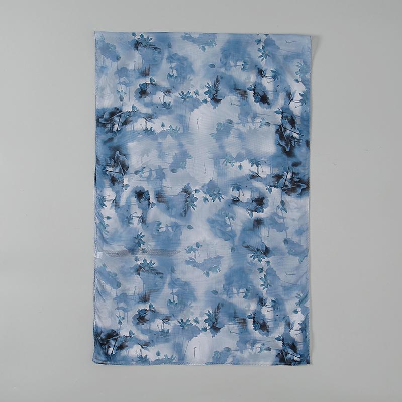 150*50cm New Floral Printed Scarf Women Long Shawl Spring Thin Georgette Hijab Beautiful Flower Pareos Beach Sunscreen Shawl