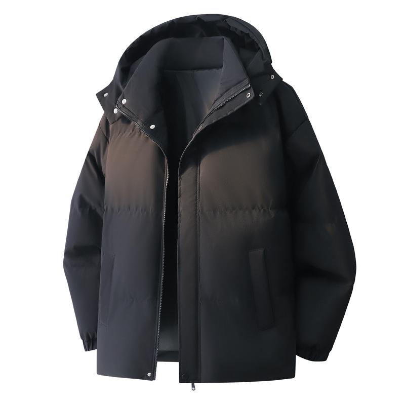 Detachable Hat with Plush Thick Cotton Jacket for Men, Winter Cotton Jacket for Men, Warm Cotton Jacket for Men, Hooded Jacket for Men