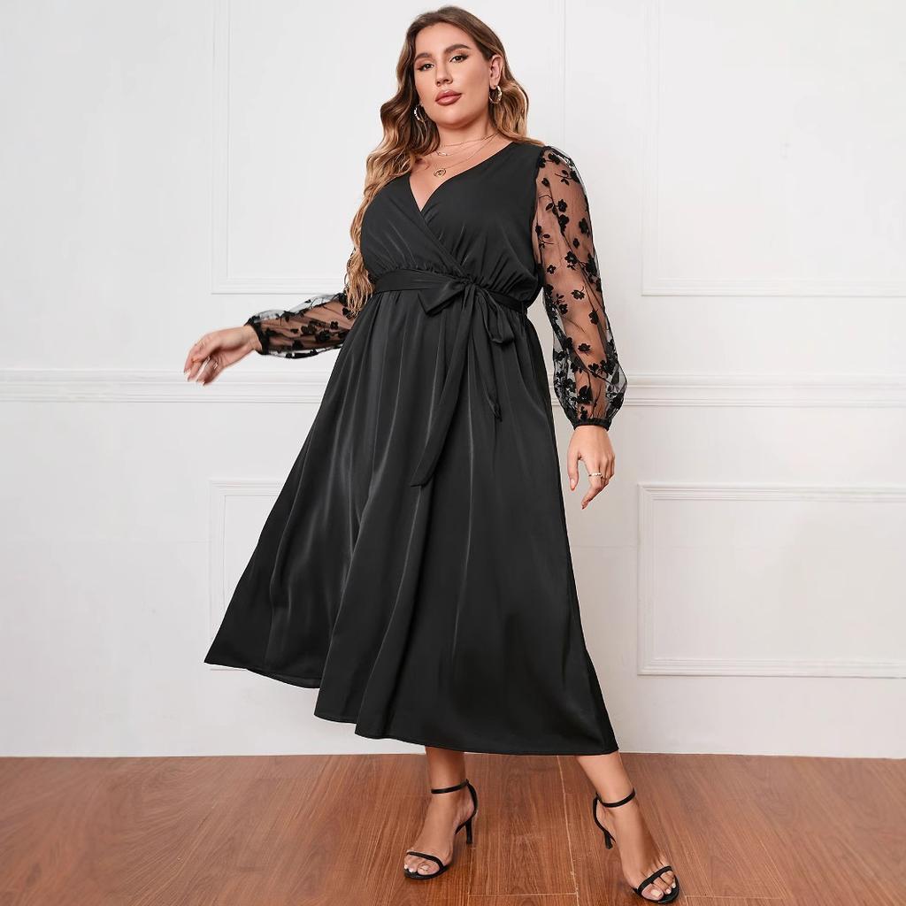New Style Fashion Long Sleeve Loose Large Size Women's Dress
