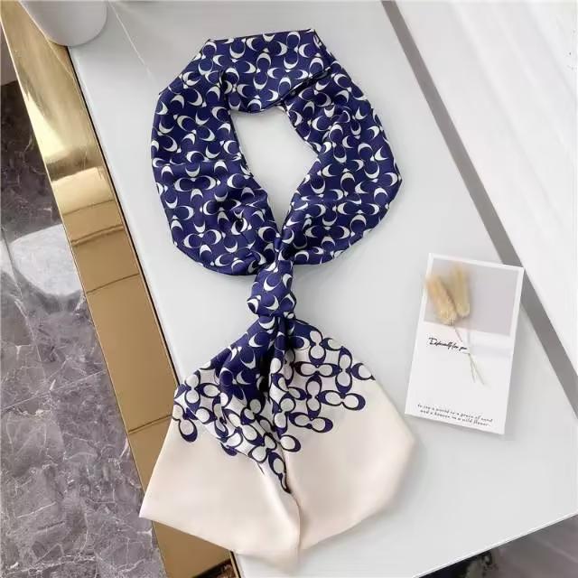 1 Pcs 150x14cm Korean Style Silk Scarf Spring Autumn Small Narrow Long Hair Tie Square Scarf Suit Shirt