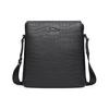 New JAGUAR Crocodile Effect Top Layer Cowhide Leather Crossbody Bag, Shoulder Bag Regular Men's Black JA1T1210031101