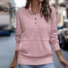 Podzim Jaro Dámská mikina Polorozepínací stojáček Jednobarevný Volný svetr s velkou kapsou Elastické manžety OL Denní top na dojíždění