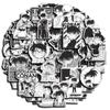 Black and White Conan DIY Sticker Pack - 60 Sheets of Japanese Manga Kudo Shinichi Decorations