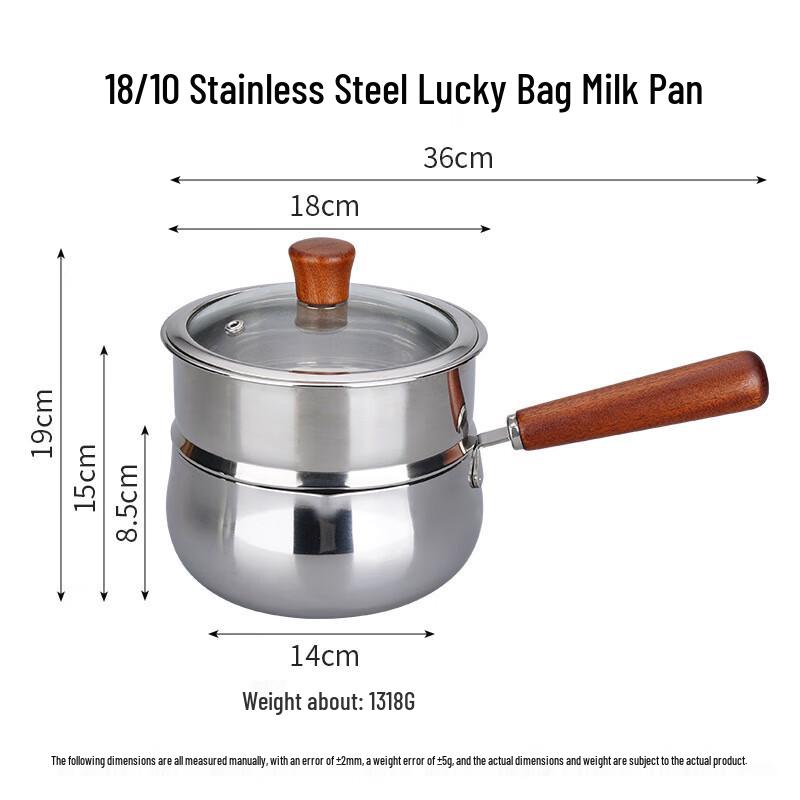 Zhi Shi 7-Layer Non-Coated Stainless Steel Milk Pot with Steamer