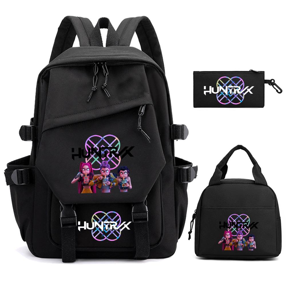 3 Stück/Set Cartoon Kpop Dämonenjäger Bedruckter Rucksack für Teenager Kinder Schüler Große Kapazität Schultasche Mädchen Geschenk Frauen wasserdichte Reisetasche