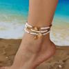 Bohemian Starfish Shell Anklet Set For Women Colorful Rice Beads Anklet Bracelet On The Leg Beach Barefoot Sandal Leg Jewelry