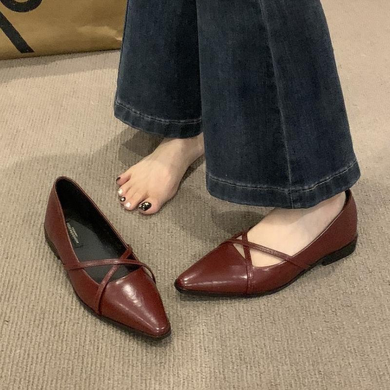 Pointed Toe Flats Shoes Women Fashion Shallow Sandals 2024 Walking Dress Shoes Casual New Fashion Cozy Autumn Sexy Mujer Zapatos