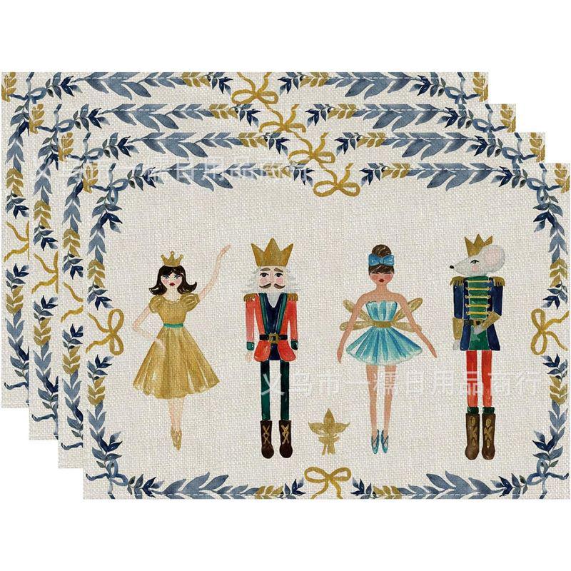 2024 Christmas Linen Table Mats - Washable, Stain-Resistant, Heat-Resistant with Snowflake & Santa Designs