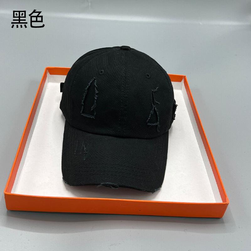 Old ripped baseball cap male personality retro fried street ins trendy hat versatile youth soft top solid color cap female