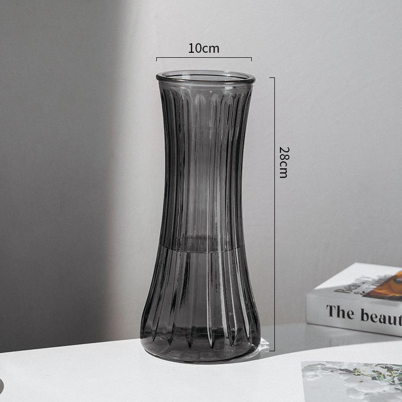 Nordic Cone-Shaped Transparent Glass Vase for Lucky Bamboo and Flowers