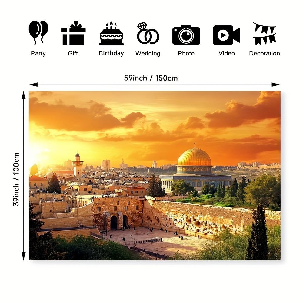 2D Flat Banner, 1 Piece - Jerusalem Golden-roofed Morning Design Tapestry - Durable Polyester fabricDJH