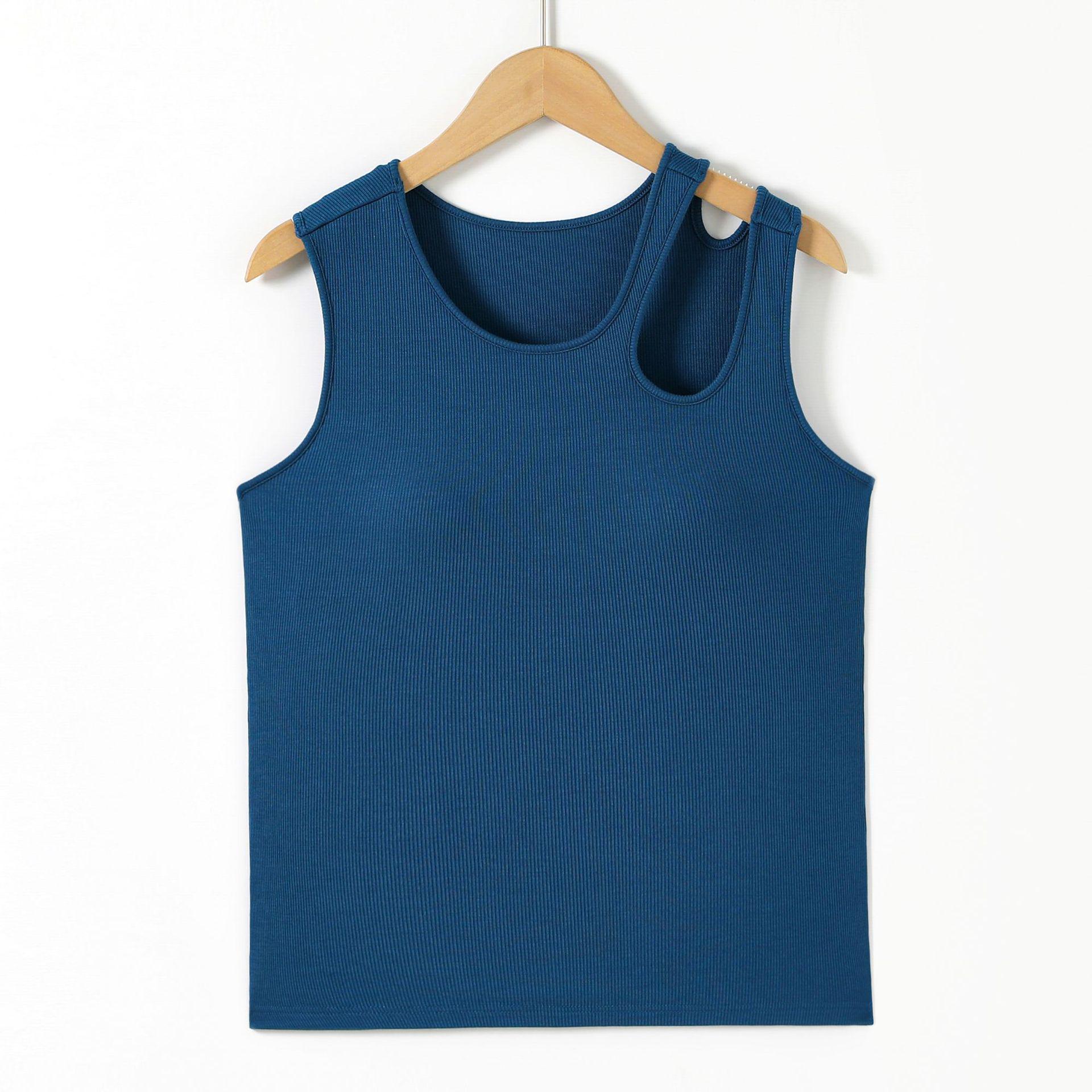 

Women s White Summer Sling Vest with Chest Pads – Integrated No Bra Needed, Lightweight, Wearable Outdoors, Large. Large темно-синий