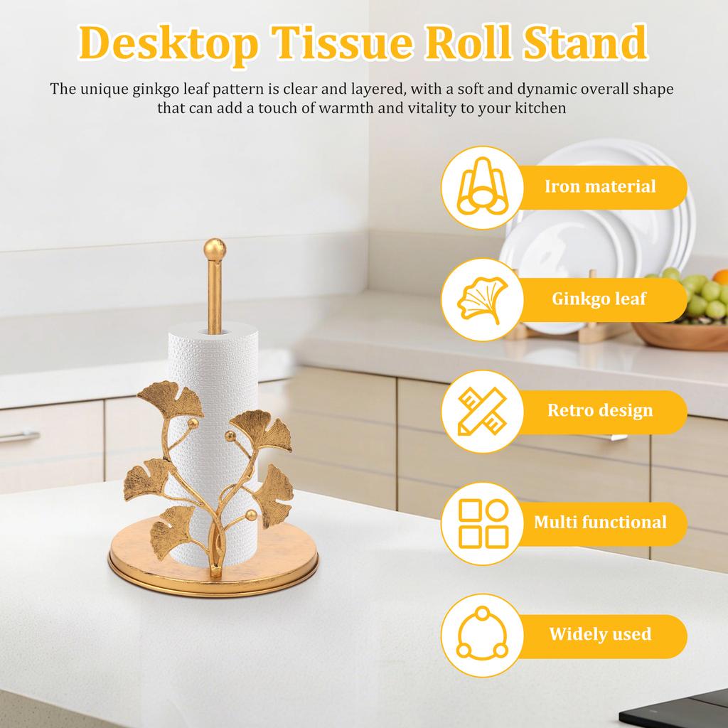 Roll Paper Towel Holder Iron Papers Roll Holder Vertical Papers Towel Storage Racks Kitchen Paper Organiser for Kitchen Supplies