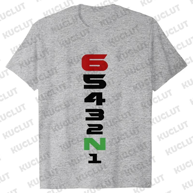 Casual Men T-Shirt Short Sleeve T-Shirt 1N23456 Motorcycle Gear Shift Heartbeat Biker Print Tops Men Clothing Fashion T-Shirt