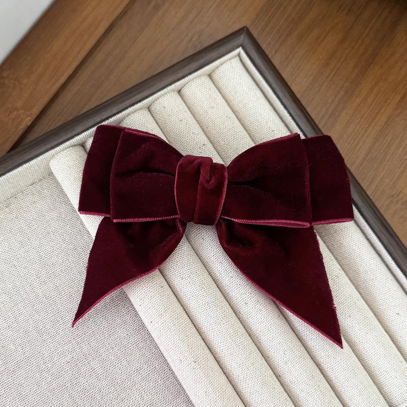 

Elegant Vintage Velvet Bow Pearl Hairpins With Fabric Alloy Clips For Girls Ponytail Barrette Headwear Accessories