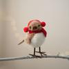 Christmas Simulation Bird Hanging Pendant Foam Red Scarf Hats Bird Xmas Tree Ornaments Merry Christmas Decor Happy New Year