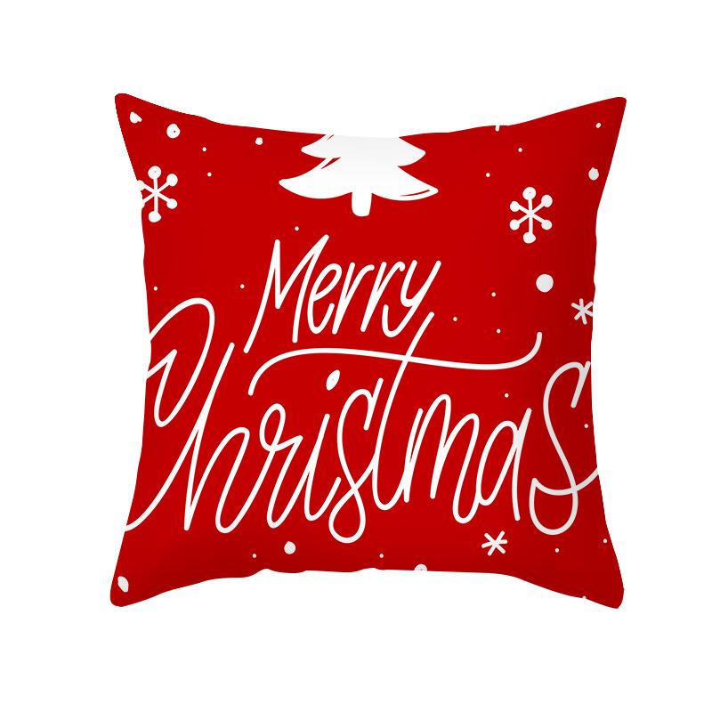 Christmas Pillow Cover Cartoon Letter Print Cushion Cover Office Sofa Pillow Cover Home