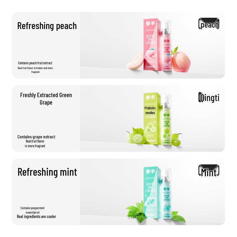 Shen Ban Probiotic Oral Spray - Mint & Peach Duo Pack