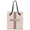 Bally Logo Adjustable Shoulder Strap Fabric And Leather Tote Bag Women Tote Bag Natural 6307790