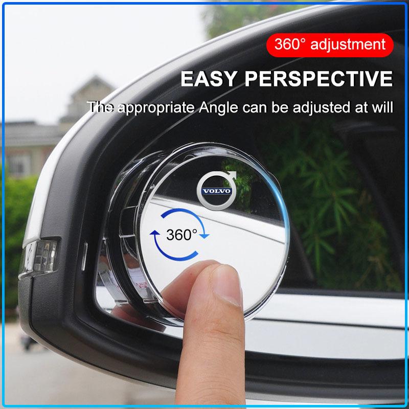 2Pcs Adjustable 360 Degree Car Blind Spot Rear View Mirror Angle For Volvo 240 C70 S40 S50 S60 S70 S80 S90 V40 V50 V60 V90 XC40 XC60 XC90 Vnl Truck