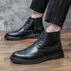 British Style Man Trends Boots New Arrival Casual Leather Boots Senior Ankle Boots Comfy High Top Male Stree Shoes Botas
