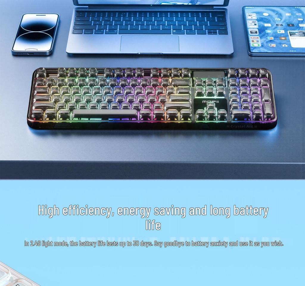 Crystal Arc RGB SK-708CDM Wireless Bluetooth Tri-Mode Keyboard